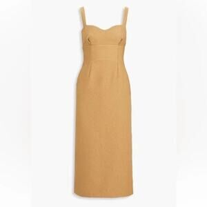 Emilia Wickstead Asa Pleated Cloqu Midi Dress - Uk 12
